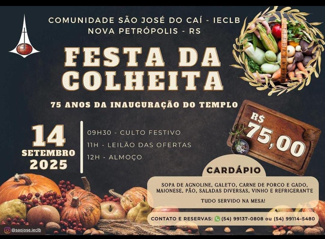 Festa da Colheita Comunidade São José do Cai - IECLB