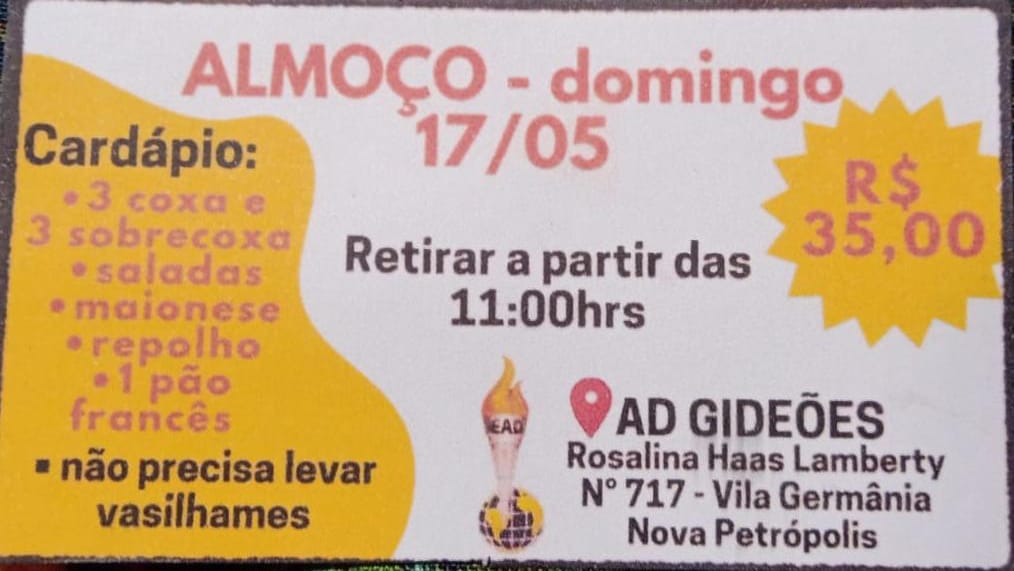 Almoço para retirar