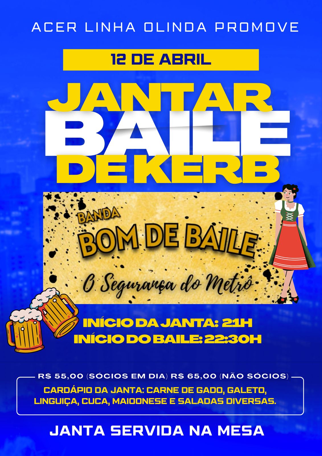 Jantar Baile de Kerp ACER Linha Olinda