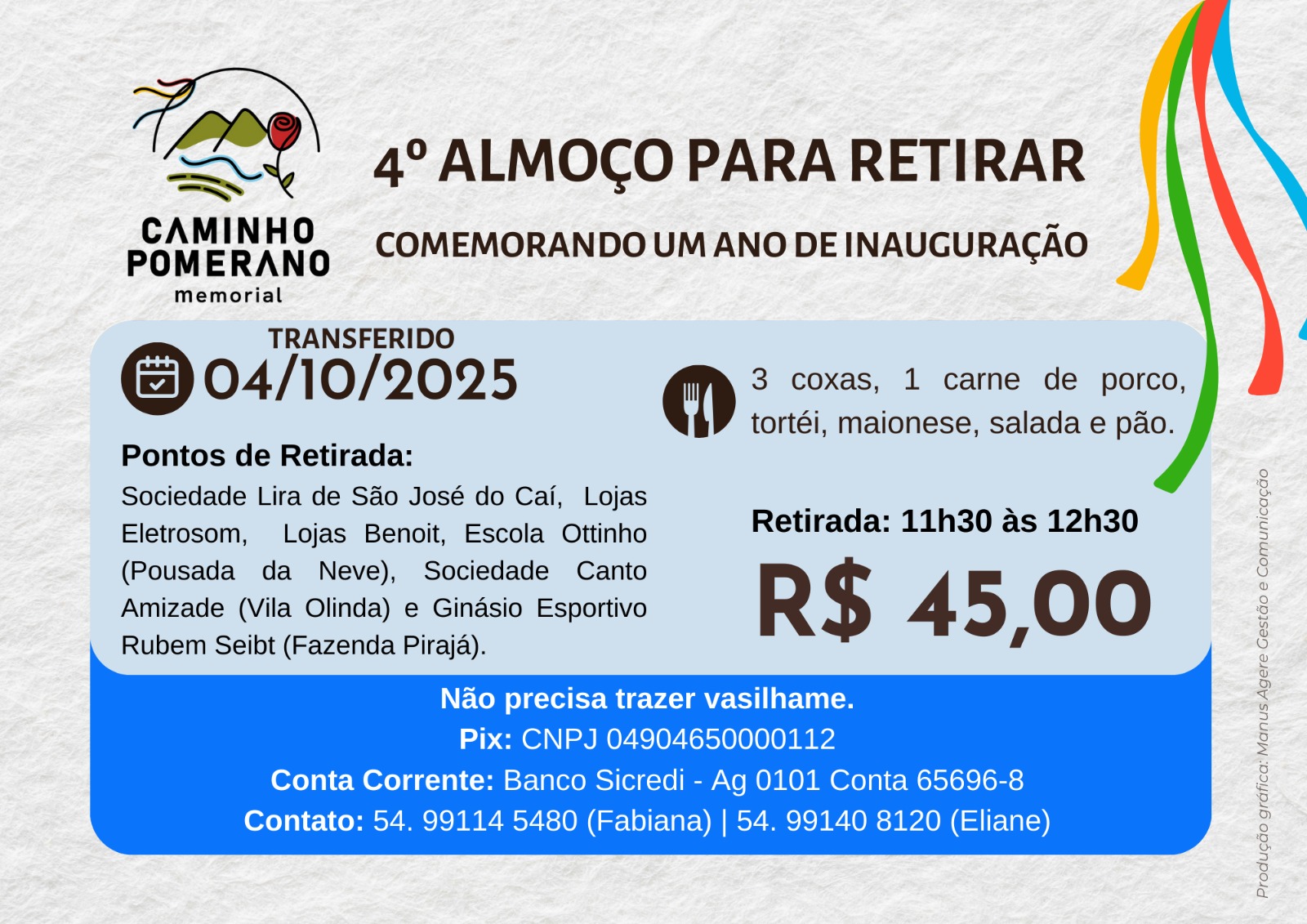 4° Almoço pra Retirar